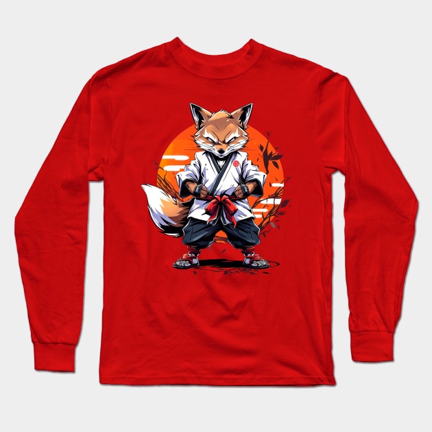 Karate Fox Long Sleeve T-Shirt by Genbu